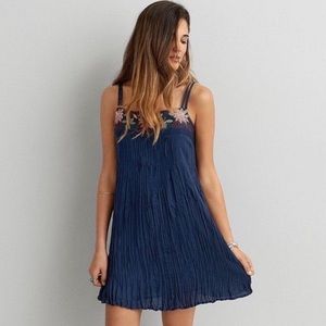 EUC American Eagle Embroidered Swing Slip Dress